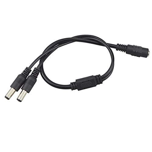 FULARR® 5Pcs Premium DC Power Splitter Cable, 1 Femelle à 2 Mâle CCTV Diviseur Câble, 5.5 X 2.1mm DC Alimentation Répartiteur Câble, DC Séparateur Câble Adaptateur pour CCTV Caméra LED Strip