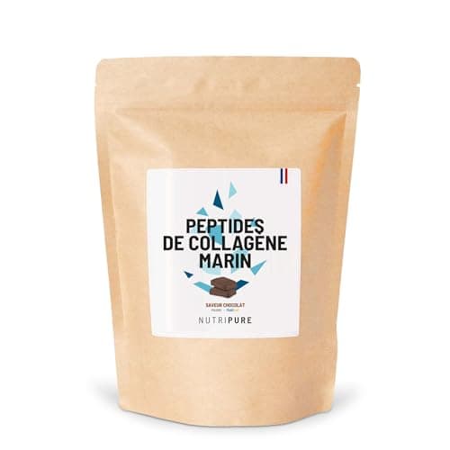 Nutripure | Collagène Marin Sauvage en Poudre | Complément Alimentaire Articulations, Soin des Cheveux & Ongles, Peau | Collagène Marin Hydrolisé | Chocolat | Sachet de 310g | 1 Mois | Made in France
