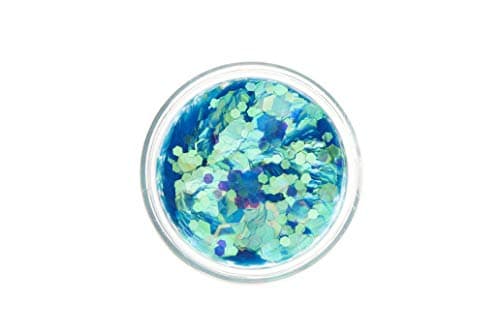 Paillettes rondes irisées par Moon Glitter (Paillette Lune) – 100% de paillettes cosmétique pour le visage, le corps, les ongles, les cheveux et les lèvres - 3g - Bleu