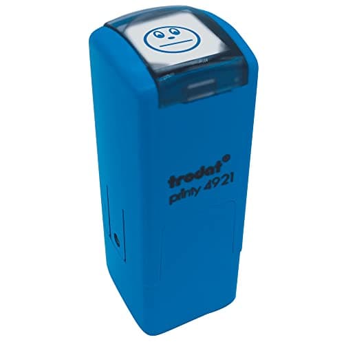 Kit de tampons pour évaluation scolaire - Trodat - 3 Tampons à encrage automatique rechargeables - Smiley pour encourager les élèves - Taille de l'empreinte : 10x10 mm - Couleur : bleu, rouge et vert
