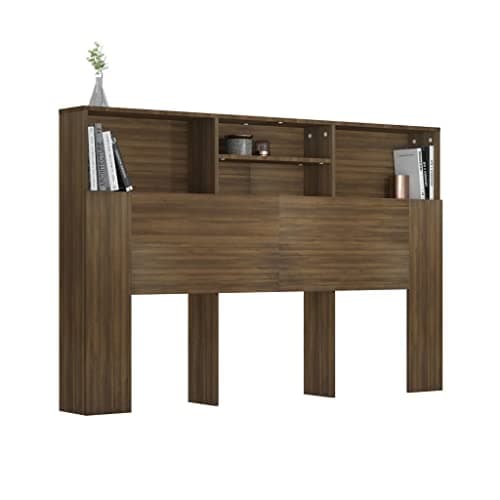 Coavain Tete de Lit 160 cm Tête de Lit Bois avec Rangement chêne Marron 160x19x103,5 cm