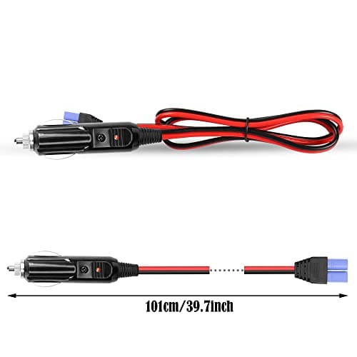 GINTOOYUN Câble allume-cigare 14 AWG vers prise EC5 DC 12/24 V vers prise mâle EC5 pour pompe à air automobile, batterie automobile, UAV, véhicule tout-terrain, etc. (100 cm)