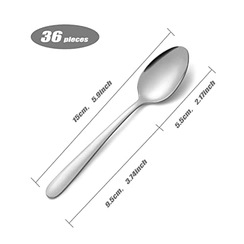 Cuillere a Cafe, Petite Cuillère en Acier Inoxydable Funnydin 36 pièces, 5,9", va au Lave-vaisselle, Cuillere,Cuillère à café, Cuillère à thé pour la cuisine.