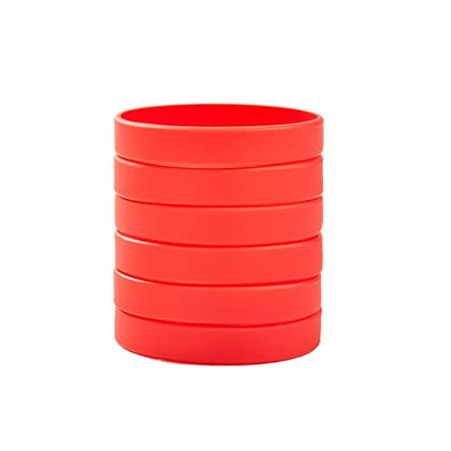 Lot de 6 bracelets en caoutchouc vierges en silicone de couleur unique