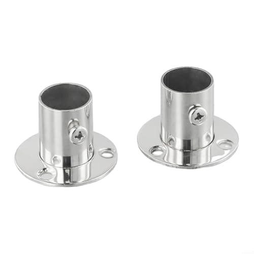 Sandyseptember Lot de 2 supports en acier inoxydable pour tringle de penderie - Pour rideaux, cuisine, salle de bain, garde-robe, balcon (19 mm)