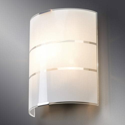 Lindby Applique Murale Vincenzo à intensité variable (Moderne) en Blanc Verre e. a. pour Salon & Salle manger (1 lampe,à E14), Applique, Lampe Murale, Eclairage, Luminaire Mural