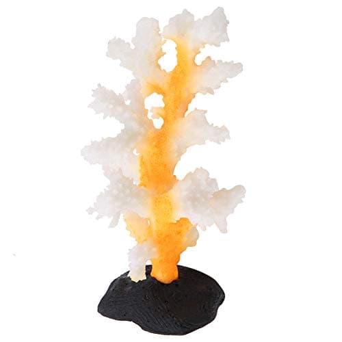 Smandy Corail Artificiel, Corail Lumineux de Silicone d'usine de Simulation pour la décoration de réservoir de Poissons Ornements d'aquarium(Jaune)