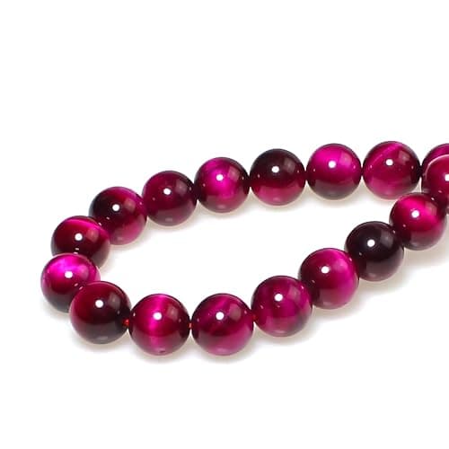 MJDCB 6mm 60 pièces Perle Pierre d'oeil de Tigre Rouge Rose Naturelle Ronde en Vrac Perles Semi Precieuse pour Fabrication de Bijoux de Bracelets et de Colliers