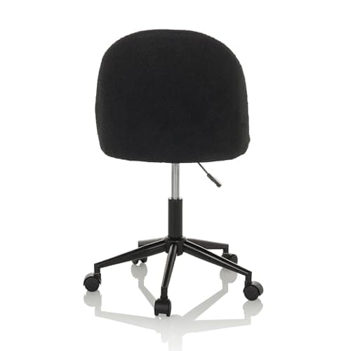 hjh OFFICE Chaise de Bureau Design SOLAO TED B Tissu Teddy, Chaise de Bureau réglable en Hauteur, rembourrée, Noir 645066