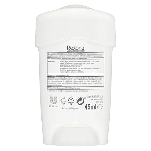 REXONA - Déodorant Femme Confidence - Stick Anti-transpirant - 3x plus efficace contre la transpiration - Protection 96h - 45ml