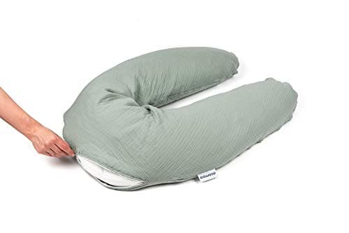 doomoo Coussin de Grossesse & Coussin Allaitement Comfy Big Tetra Green - Ultra Confort pour Dormir Pendant la Grossesse - Soulage Dos, Jambes et Ventre - Housse 100% Bio & Certifié Oeko-TEX, Vert