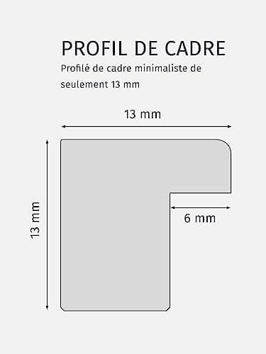 JUNOMI® Cadre photo 50 x 70 cm bois noir | Cadre photo noir avec verre plexi incassable | Cadre photo bois