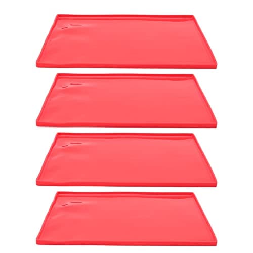 4 Pcs Moule Silicone Patisserie,Tapis De Cuisson Avec Rebords, Plaque De Gâteau Roulé Antiadhésif Tapis De Cuisson En Silicone Multi-Fonctions Plateau De Cuisson À Biscuits Plateau À Rouler