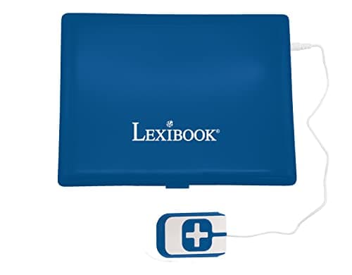 Lexibook, Ordinateur Portable éducatif bilingue Anglais/français, écran Couleurs, 130 activités de Langue, écriture, mathématiques, logique, Musique et Jeux, Bleu, JC798i1