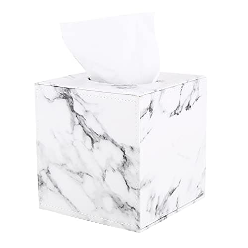 FYBlossom Boîte à Mouchoirs Rectangulaire Originale, Boîte à Mouchoirs en Cuir PU, Distributeur De Mouchoirs Marbre Europe du Nord pour Voiture Bureau Cuisine Salon (Style C)