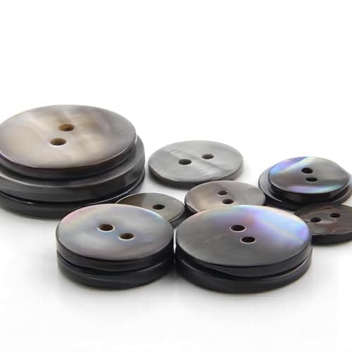 HXJDAM Lot de 20 boutons en nacre naturelle - 2 trous - 15 mm - Pour chemises, vestes, costumes, manteaux
