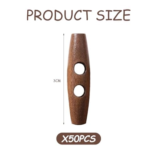 Lot de 50 boutons de bricolage tricotés, couture de boutons en bois, boutons en corne tricotés pour chemises, boutons décoratifs pour vêtements, boutons à tricoter ovales, boutons de manteau à 2 trous