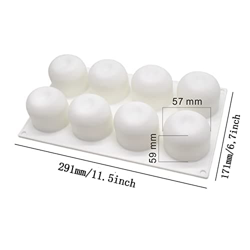 QIUMING Moules à pommes 3D moule en silicone Moule à gâteau en silicone avec 8 cavités Jelly Pudding Jelly Muffin Cupcake Moules à Chocolat Pour la cuisson du cupcake, u porte-savon, e la gelée