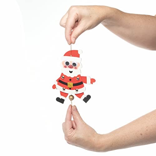Baker Ross FC192 Marionnette Enfants en Bois motifs de Noël - Lot de 5, Marionnette a Fabriquer, Marionnette en Bois Articulé, Noel Enfant, Activites Manuelles pour Enfants