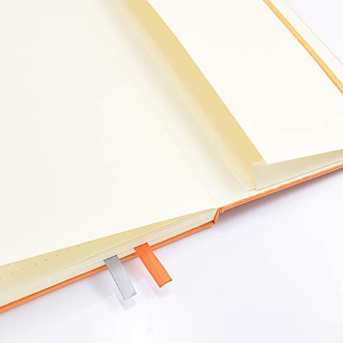 Guissi Carnet de notes classique à grille pointillée - Couverture rigide - Format A5-100 g/m2 - Papier épais sans acide - Avec fine poche intérieure en similicuir - Fournitures de bureau et