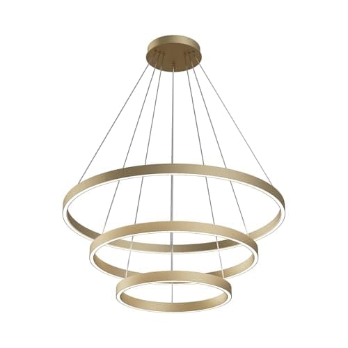 Suspension Design, Lustre LED, Style Moderne, rond, Armature en Métal couleur laiton, plafonnier en Métal en forme de cercles, pour le Salon K: 4000 6900 lm 220V IP 20