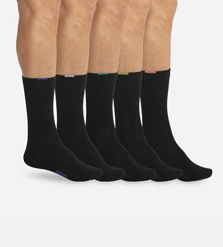 DIM Chaussettes Homme EcoDIM Talon/Pointes Renforcés x5, Noir, 43-46
