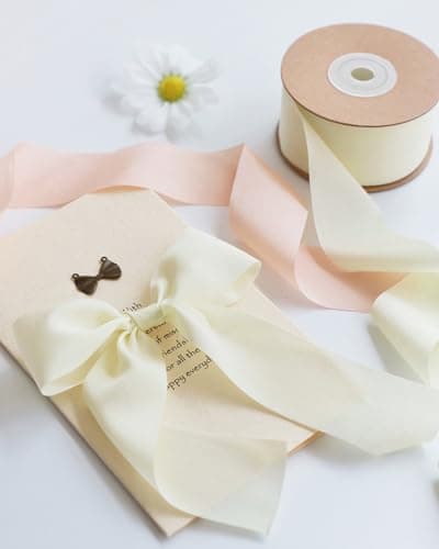 MORSUNBELA Ruban cadeau de mariage - En mousseline de soie - Couleur terre cuite - 3,8 cm x 23 m - Pour cadeau, nœuds