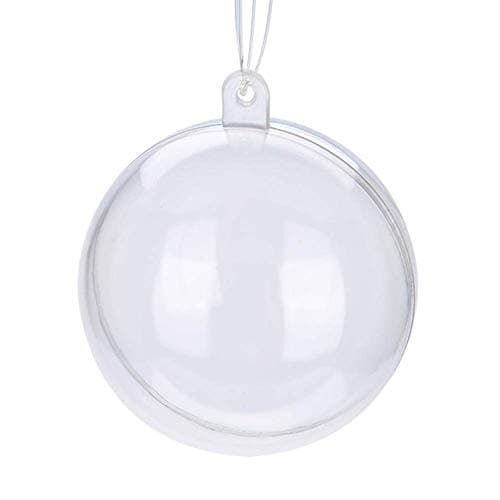 Boule en plastique transparent, 20 pièces Boule en plastique transparent à remplir Décorations de Noël pour mariage, Boule en plastique vierge à remplir DIY Bombe de bain Moule et décor