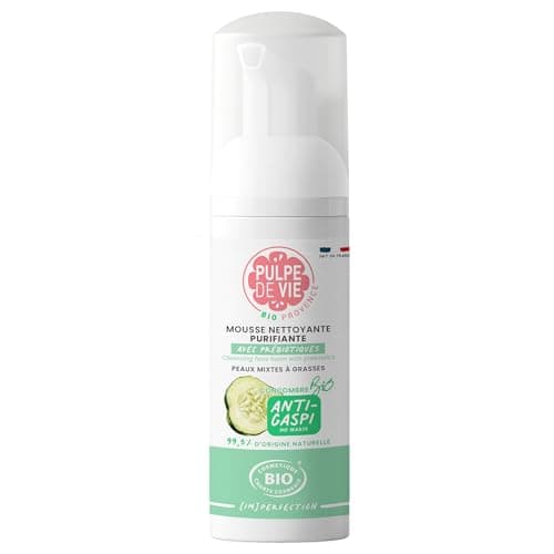Pulpe de Vie - Mousse Nettoyante Certifiée BIO 125ml - Anti-gaspi ! Concombre - Nettoyant Visage Doux et Anti-Imperfections - Peaux Mixtes à Grasses - Régulateur de Sébum et Réduction Des Pores