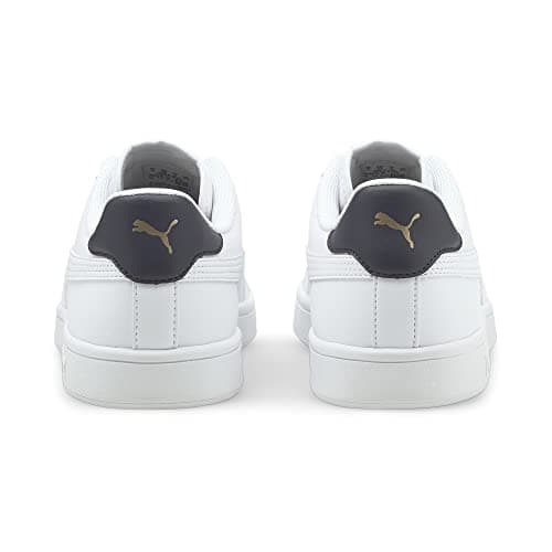 PUMA Unisex Smash V2 L Baskets, Puma White Puma White Peacoat Puma Team Gold, 43 EU
