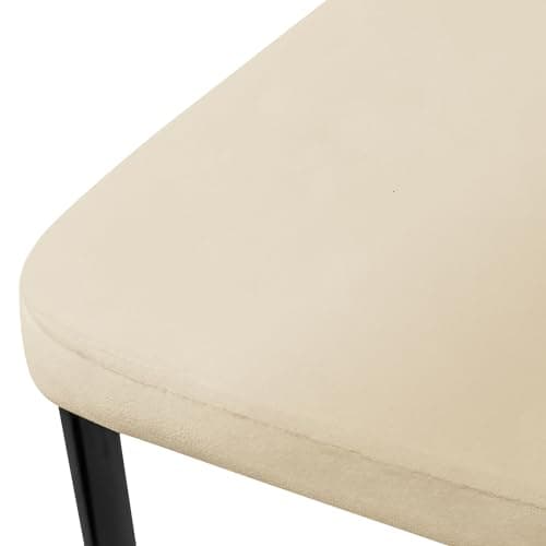 ML-Design Lot de 8 Chaises de Salle à Manger, Beige, en Velours Respirant et Doux, Fauteuil Design Moderne, Dossier Ergonomique, Assise Rembourrée avec Pieds en Métal, Chaise de Table, Salon, Cuisine