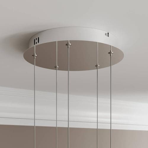 LED Suspension en verre Hayley (Moderne) Transparent Verre e. a. pour Salon & Salle à manger (à 5 lampes,), Luminaire, Lampe plafond, Luminaire Plafonnier, Suspendue