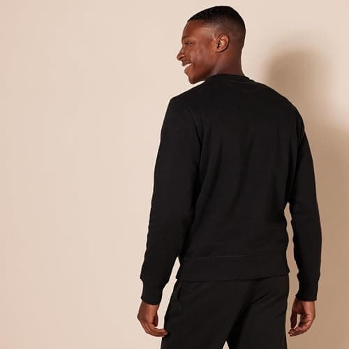 Amazon Essentials Sweat-Shirt à col Rond en Polaire (Grandes Tailles Disponibles) Homme, Noir, L