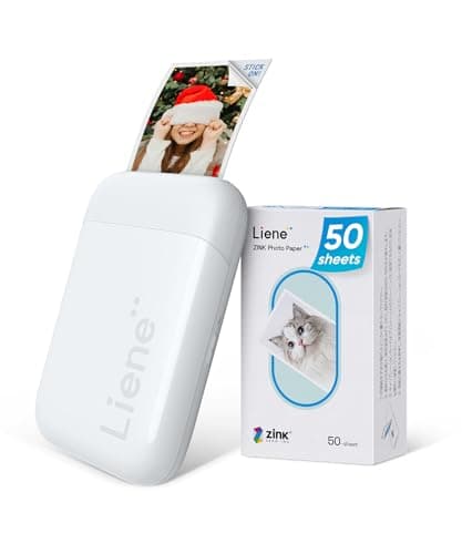 Liene Mini Imprimante, 2 x 3 Imprimante Photo Portable avec 50 Zink Papiers à Dos Collant, Bluetooth 5.0, Compatible avec iOS & Android, Application Dédiée, Imprimante Photo pour iPhone(Blanc)