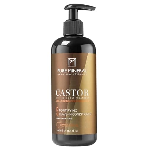 Pure Mineral - Conditionneur Sans Rinçage à l'Huile de Ricin - Fortifie et Hydrate - Cheveux Fragiles - Oméga-9 - Sans sulfates, parabènes, petrolates - 350ml