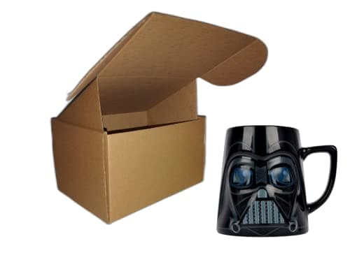 Ideal casa Tasse de petit-déjeuner en céramique Dark Vader - Star wars - 10 cm hauteur - 350 ml - Mugs avec relief des personnages de Star Wars Dark Vader