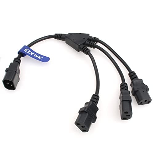 Eonvic Câble d'alimentation répartiteur Y IEC 320 C14 mâle vers 3 x C13 femelle 0,3 m