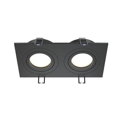 MAYTONI, Plafonnier 2 Spot, Atom, Moderne, luminaire, En aluminium couleur noir, dimmable, encastrable, réglable à 25° 2 X GU10 (50W) non incl. 230V
