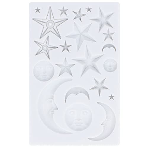 Moules en silicone lune et étoile, Moules à Chocolat en Silicone Antiadhésifs en, Fondant étoile Lune, moule à gâteau en silicone pour fête sur le thème du De Décoration