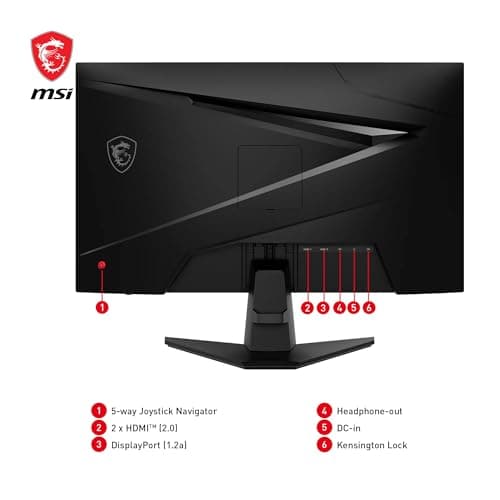 MSI MAG 256F Écran Gaming 24,5 Pouces FHD - Dalle Rapid IPS 1920 x 1080, 180 Hz / 1ms GtG, gamut sRGB 127%, Design sans Cadre, HDR Ready - DisplayPort 1.2a,HDMITM CEC