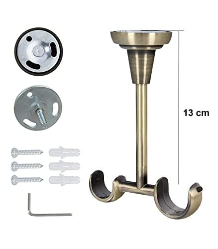 Sento 25/19mm Kit de Tringle a Rideau Metal Fixation au Plafond Laiton Antique 360 cm ILUSION