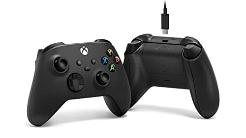 Xbox Manette sans fil Carbon Black avec Câble USB-C pour PC, Xbox Series X, Xbox Series S, Xbox One, Windows 10 & 11, Android et iOS