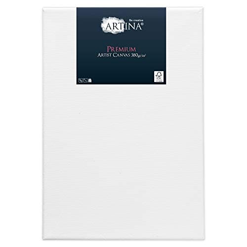 Artina Lot de 2 Premium Toile Peinture Grand Format 70x100 cm – Canvas Châssis Bois pour Toile Stable 380 g/m2 100% Coton – Toile Vierge Peinte au préalable – Toile a Peindre Tableau Peinture