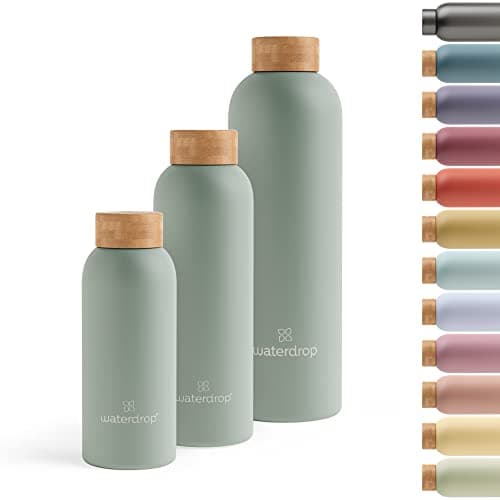 waterdrop® Gourde Isotherme | Bouteille Isotherme 600 ml | Garde le Chaud 12h & le Froid Jusqu’à 24h | Gourde en Inox, Étanche, Réutilisable, Sans BPA