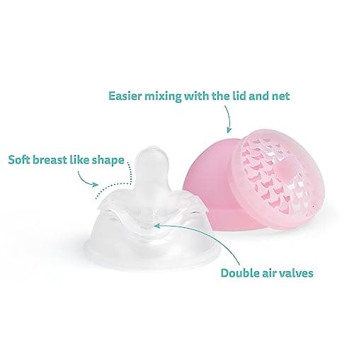 Herobility Double Anti-Colic Baby Bottles – 5 fl oz/140ml – 4-Pack – Multicolor – White, Gray, Pink, Hawthorn Rose