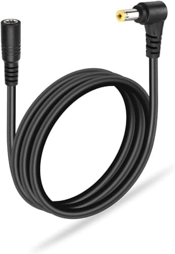 GINTOOYUN Câble d'extension d'alimentation DC 5,5 mm x 2,5 mm, câble d'adaptateur d'alimentation mâle et Femelle de 90 degrés 18awg dc5525 (3M / 9.8ft) pour caméra de sécurité, Bande de LED, etc.
