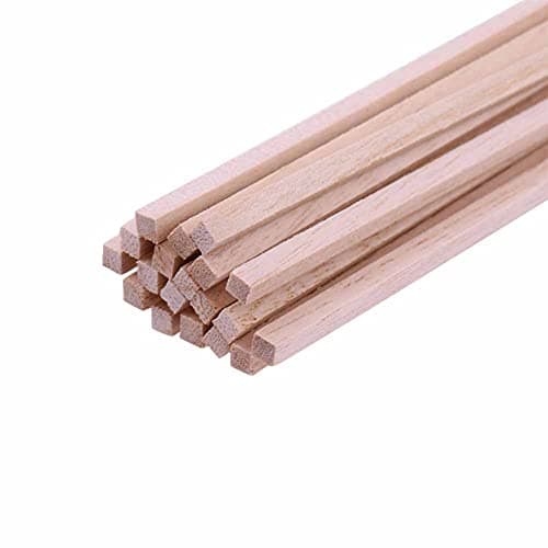 GOONSDS bâtons de Bois tiges de Goujon en Bois - Longueur 50 cm Bâtons de Bois Dur Non Finis pour l'artisanat et Le Bricolage,Width 6mm