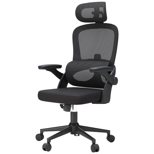 SIHOO M102C Chaise de Bureau, Chaise Ergonomique Fauteuil de Bureau Dossier Haut, Chaise de Bureau Grande et Haute avec accoudoirs rabattables, Soutien Lombaire réglable, Chaise avec appuie-tête,Noir