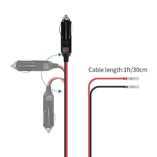 Câble adaptateur de rechange pour allume-cigare 12 V YACSEJAO 30 cm 16 AWG mâle en cuivre pur