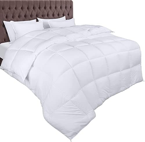 Utopia Bedding Couette 240x260 cm, Couette Chaud 370 GSM, pour lit 2 Personne, Couverture Blanc avec Onglets d'angle (Blanc)